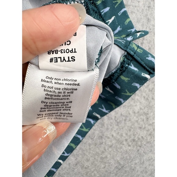 Mizzen Main Versa Polo Shirt Men's L Trim Golfer Swing All Over Green - Picture 9 of 10